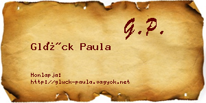 Glück Paula névjegykártya